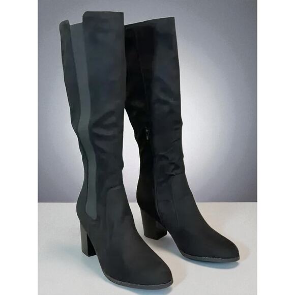 Sugar - Willeta Tall Black Oil Fabric Knee-high/tall - Women’s Size 11M New - Picture 1 of 11